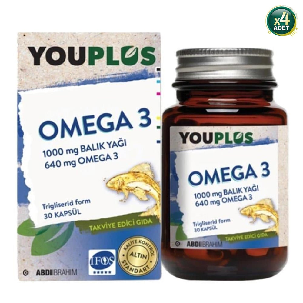 Youplus Daily Omega-3 30 Kapsül 4 Adet - Abdi İbrahim