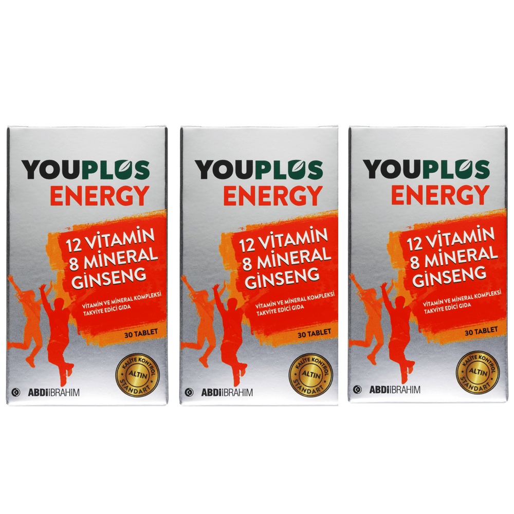 Youplus Energy Vitamin ve Mineral Kompleksi 30 Tablet 3 Adet