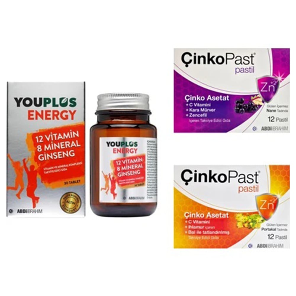 Youplus Energy Vitamin ve Mineral Kompleksi 30 Tablet (Pastil Hediyeli)