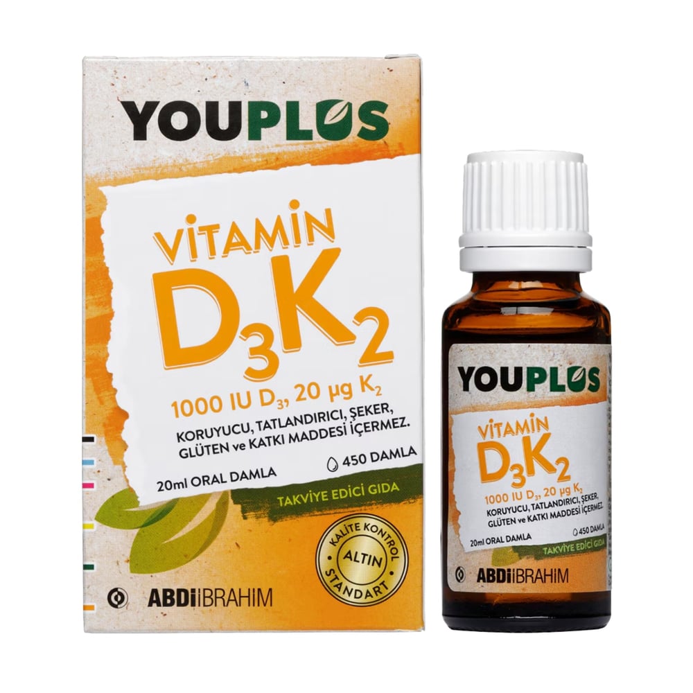 Youplus Vitamin D3K2 1000 IU 20 ml Damla