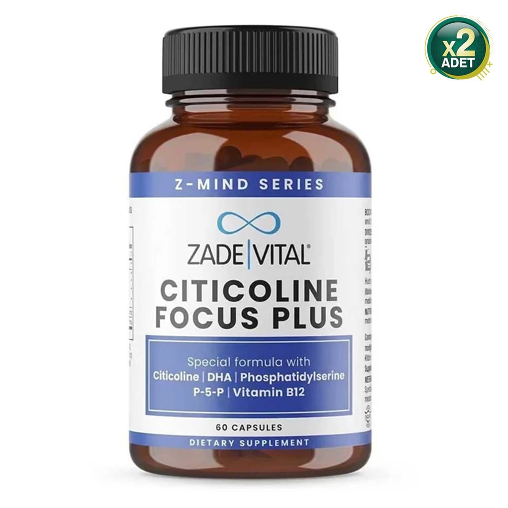 Zade Vital Citicoline Focus Plus 60 Kapsül 2 Adet