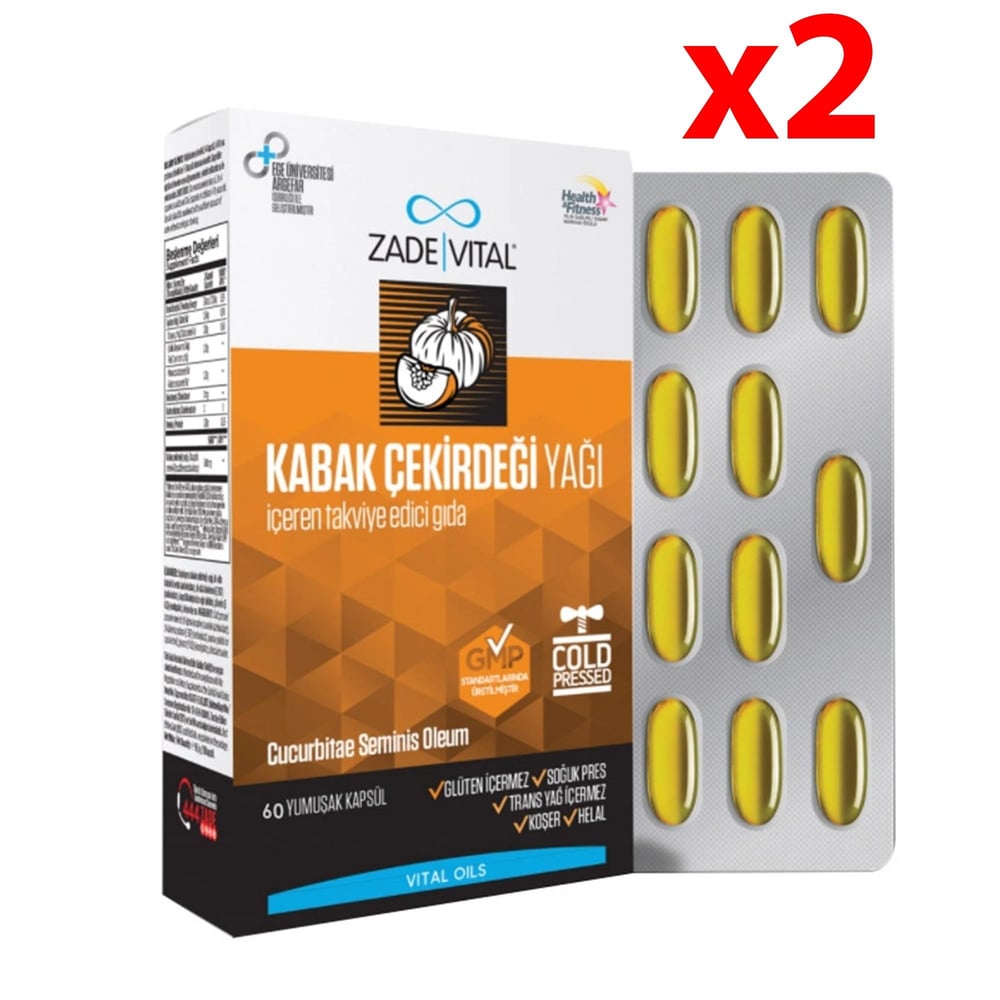 Zade Vital Kabak Çekirdeği Yağı 60 Kapsül 2 Adet
