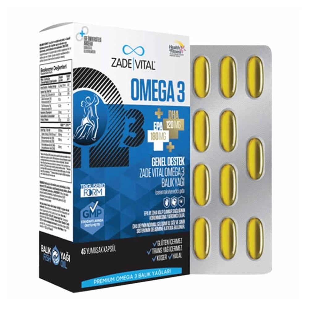 Zade Vital Premium Omega 3 Genel Destek 45 Kapsül