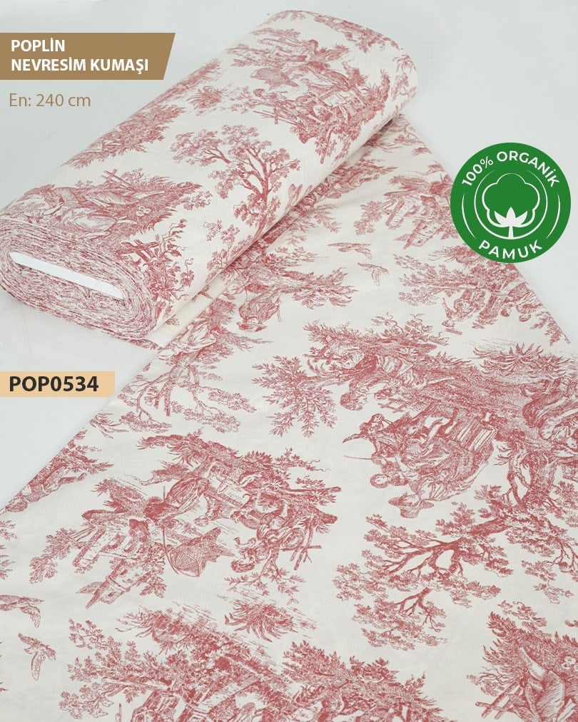 %100 Pamuk Poplin Nevresim Kumaşı En 240 cm-POP0534-34