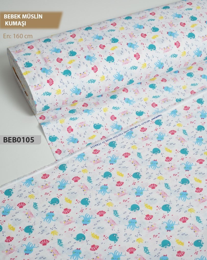 Bebek Müslin Kumaş En=160cm-BEB0105-5