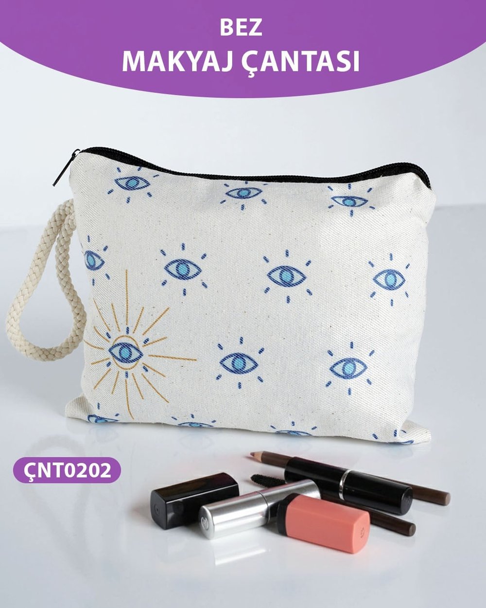 Çok Amaçlı Desenli Bez Makyaj Çantası  ÇNT0202-20927