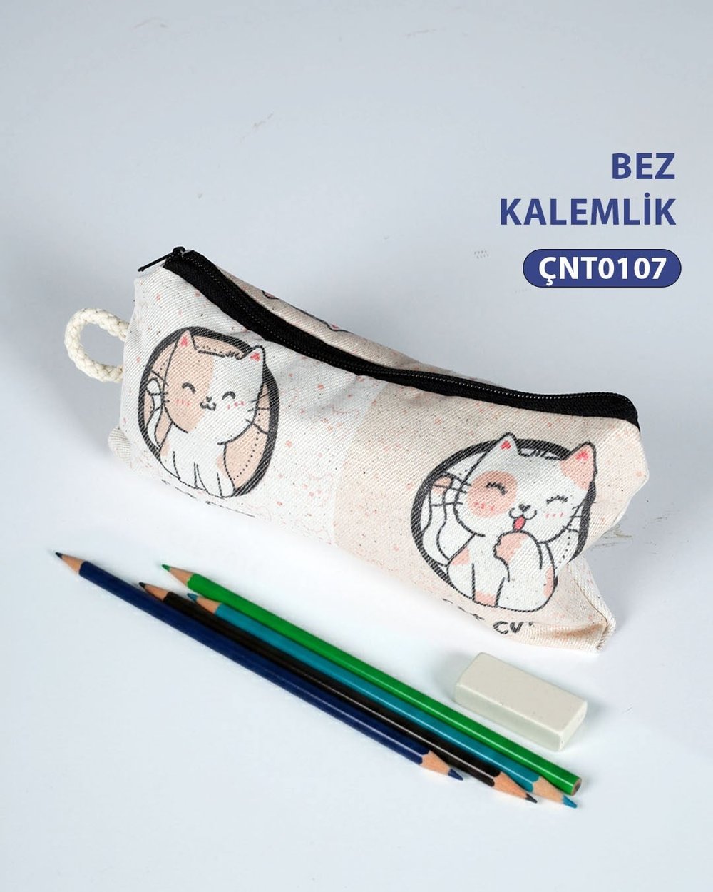 Desenli Bez Çanta Çok Amaçlı Kalemlik   ÇNT0107-20722