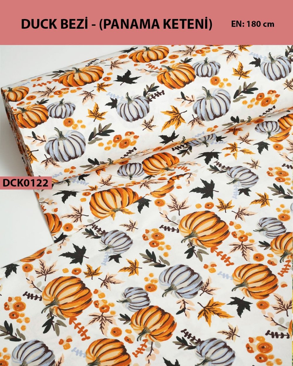 Desenli Duck Bezi (Panama Keteni) Kumaş En 180 cm-DCK0122-22