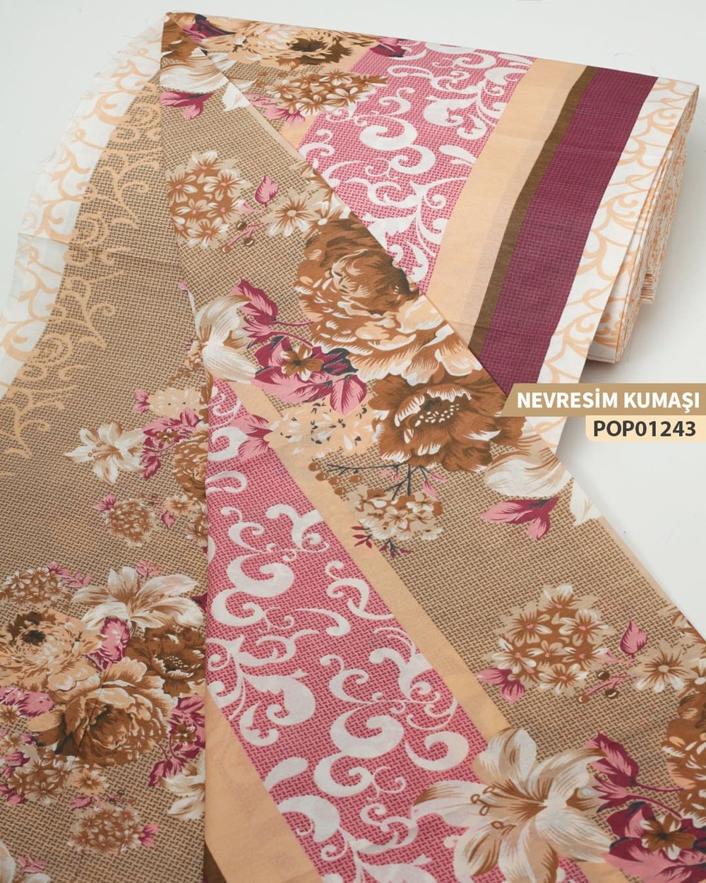 DESENLİ Poplin Nevresim Kumaşı En 240 cm-POP01243-243