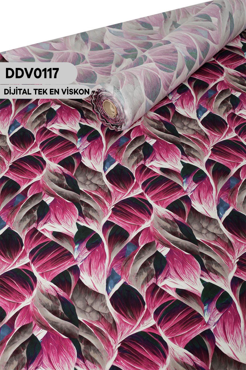 Digital Baskı Dar En Pamuk Viskon Kumaş 90cm-DDV0117