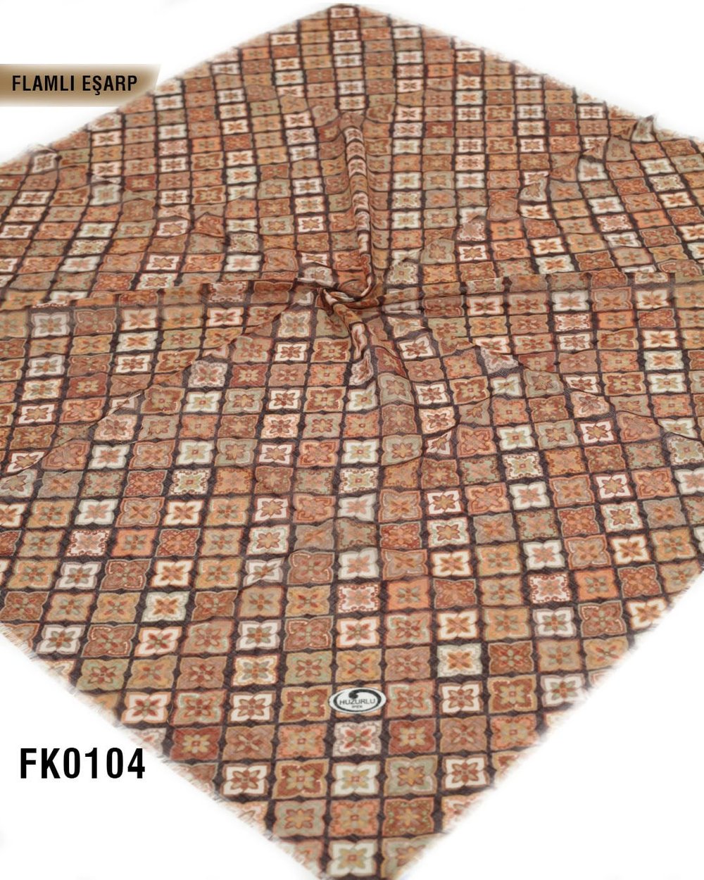 DOLCE İpek 100*100cm Flamlı Eşarp FK0104-4426