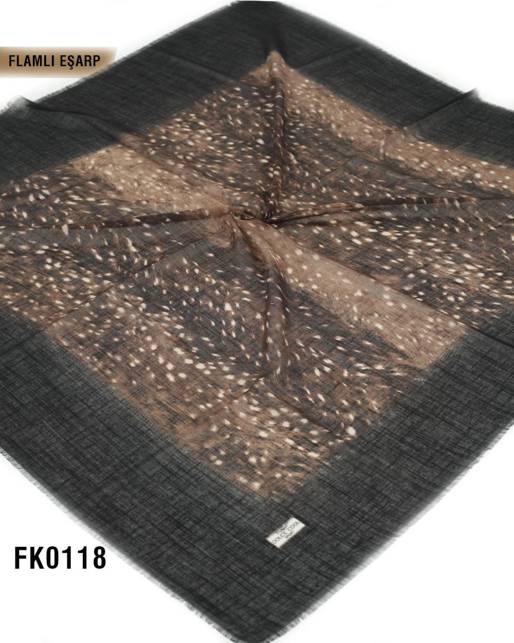 DOLCE İpek 100*100cm Flamlı Eşarp FK0118-4309