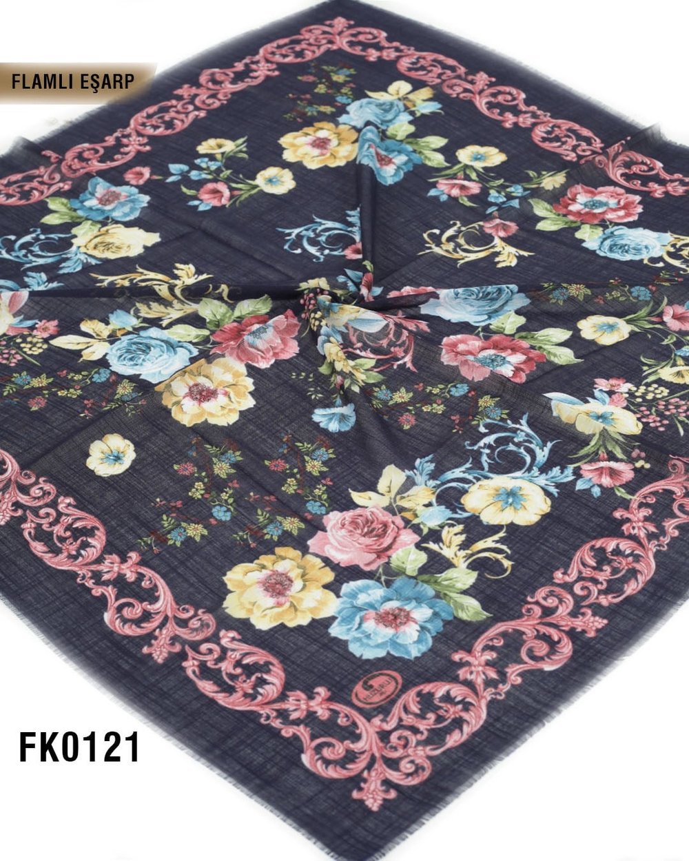 DOLCE İpek 100*100cm Flamlı Eşarp FK0121-4312