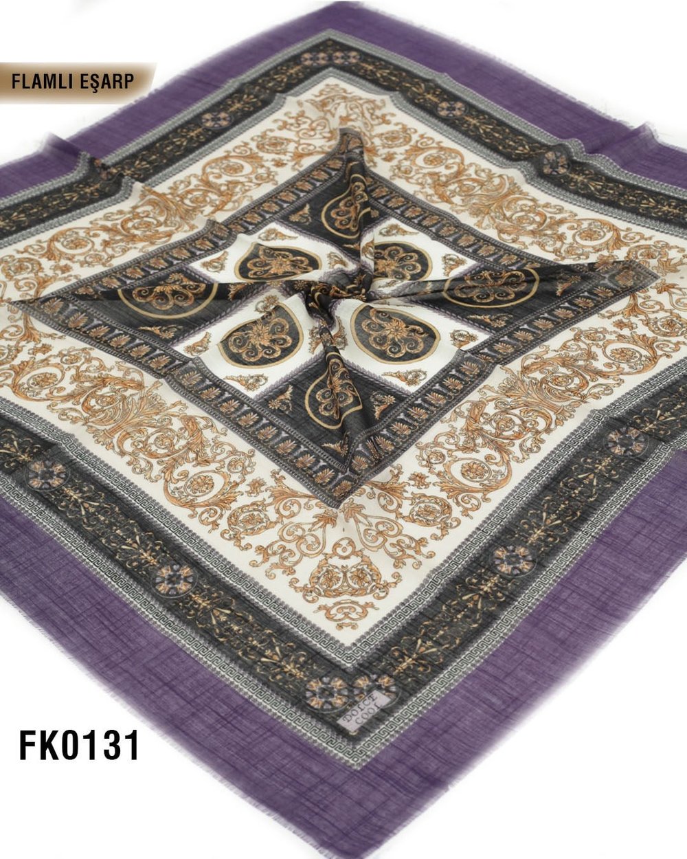 DOLCE İpek 100*100cm Flamlı Eşarp FK0131-4322