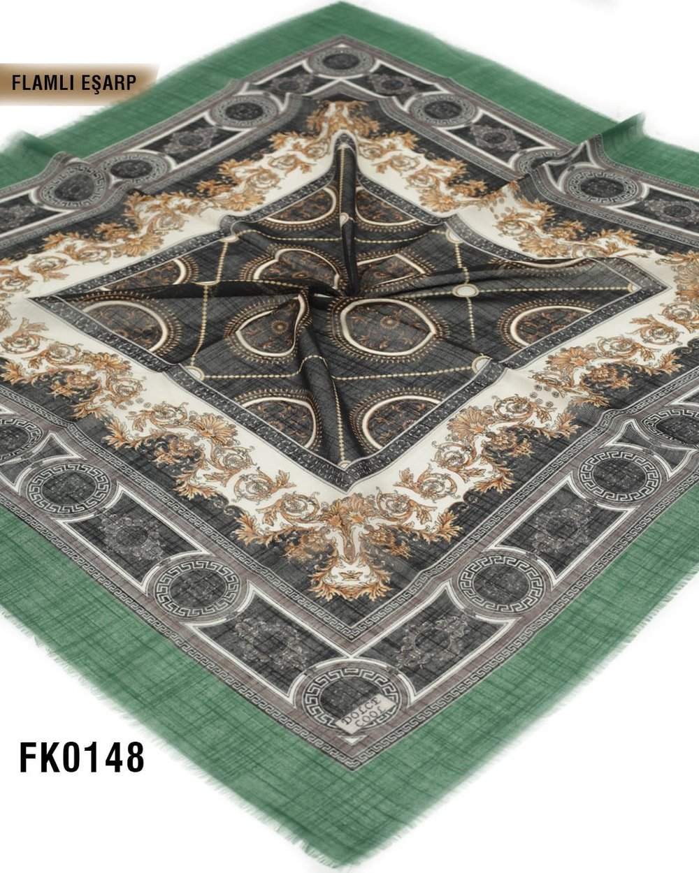 DOLCE İpek 100*100cm Flamlı Eşarp FK0148-4203