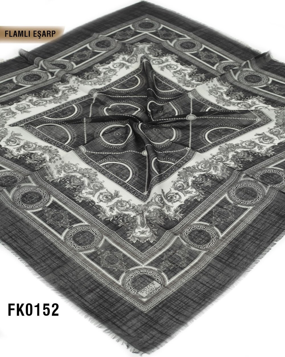 DOLCE İpek 100*100cm Flamlı Eşarp FK0152-4207