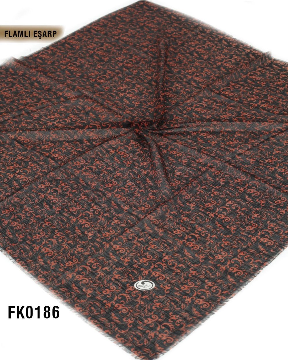 DOLCE İpek 100*100cm Flamlı Eşarp FK0186-4108