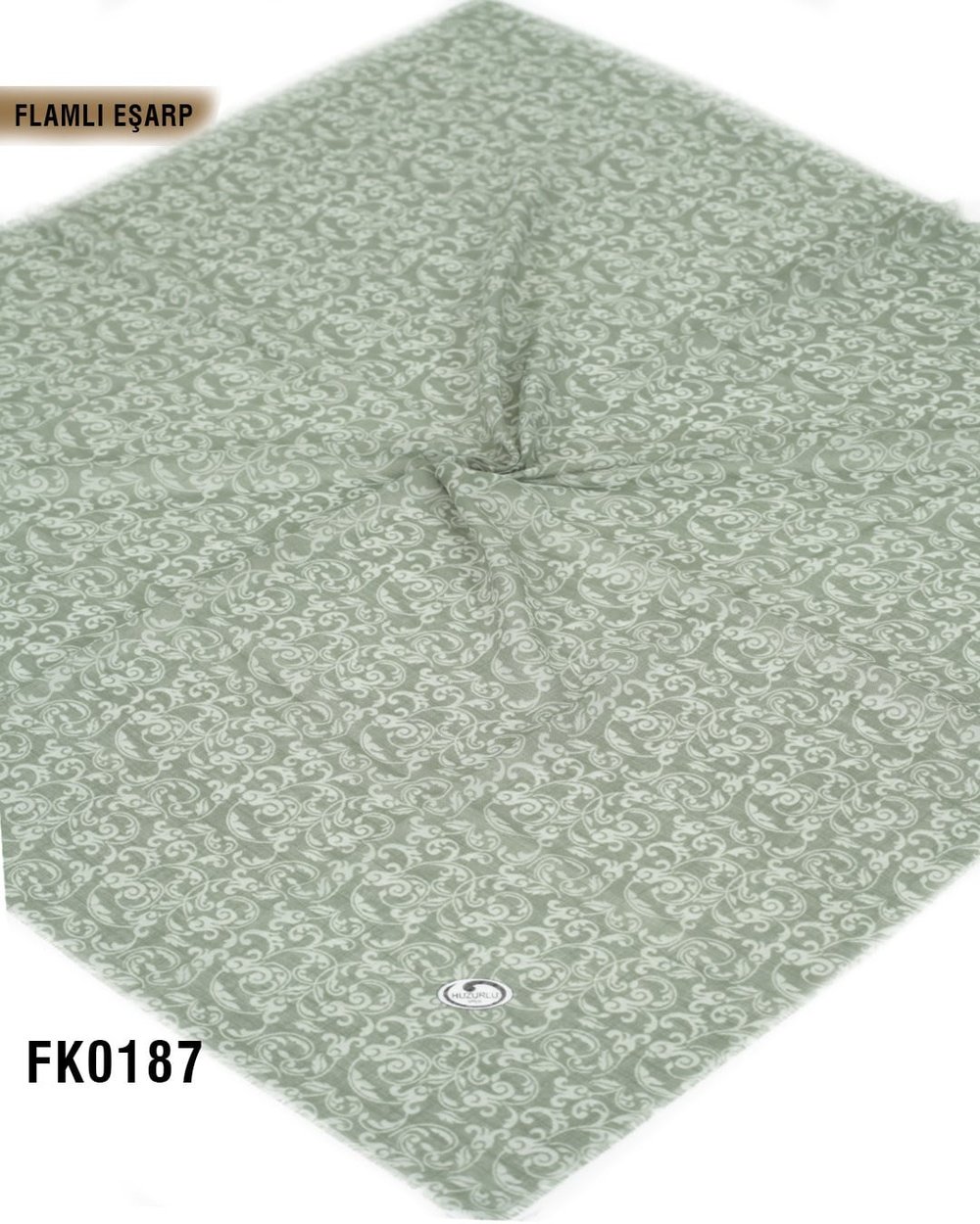 DOLCE İpek 100*100cm Flamlı Eşarp FK0187-4109