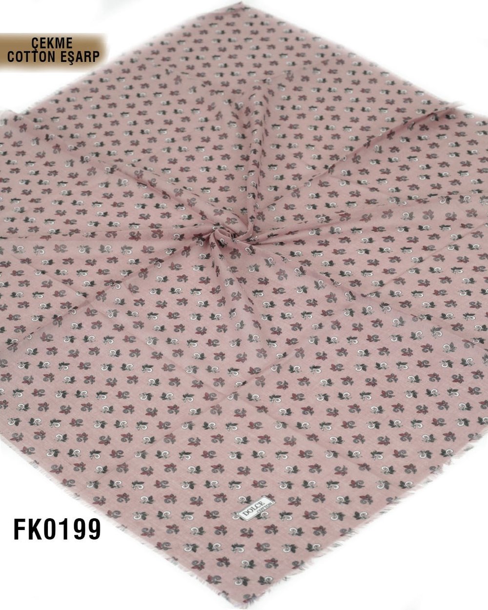 DOLCE İpek Çekme Pamuk Eşarp 100*100cm  FK0199-4122