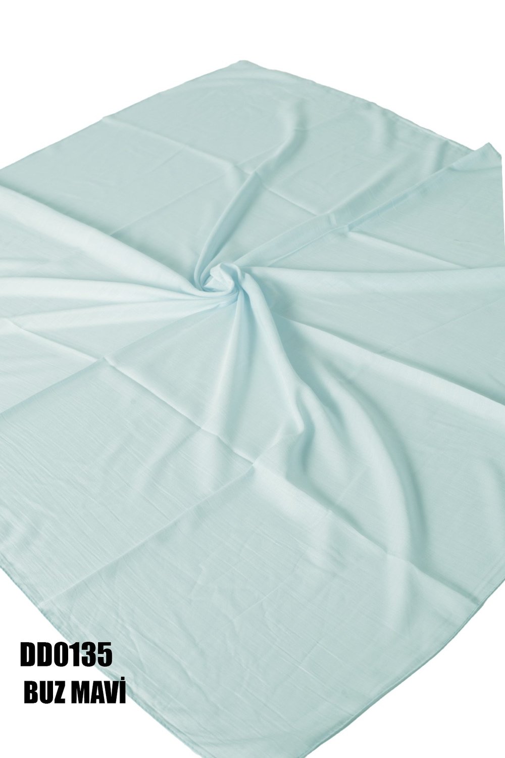 Düz Renk Dikişli Yazma Buz Mavi DD0135-9035