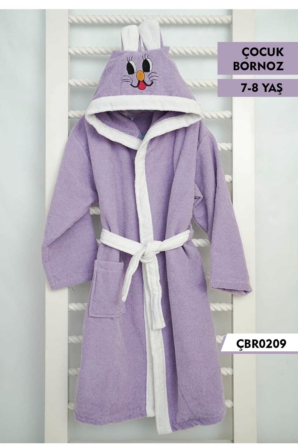 Kadife Çocuk Bornoz 7-8 yaş ÇBR0209-9325