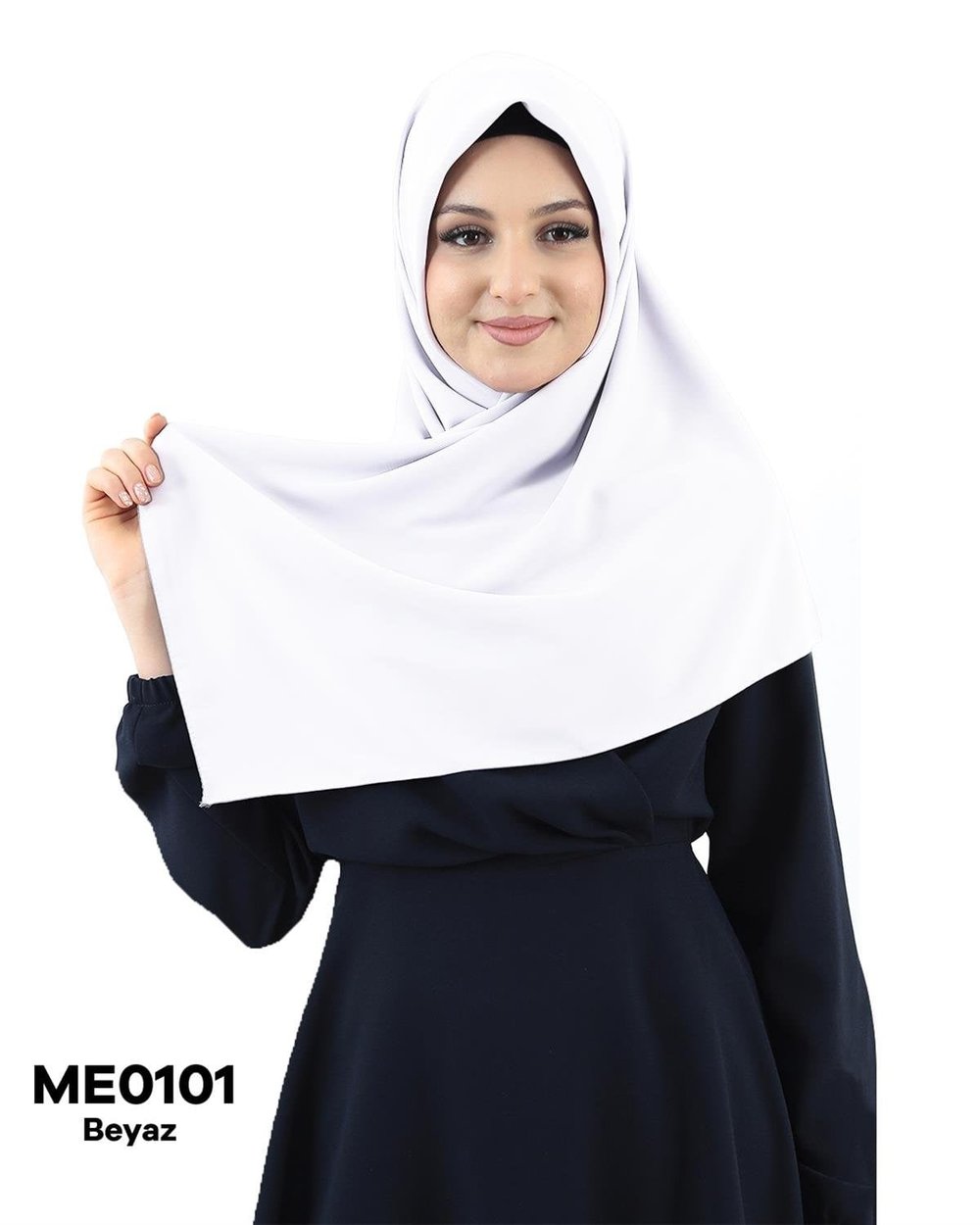 Medine İpeği Eşarp Beyaz 110x110cm ME0101-9101