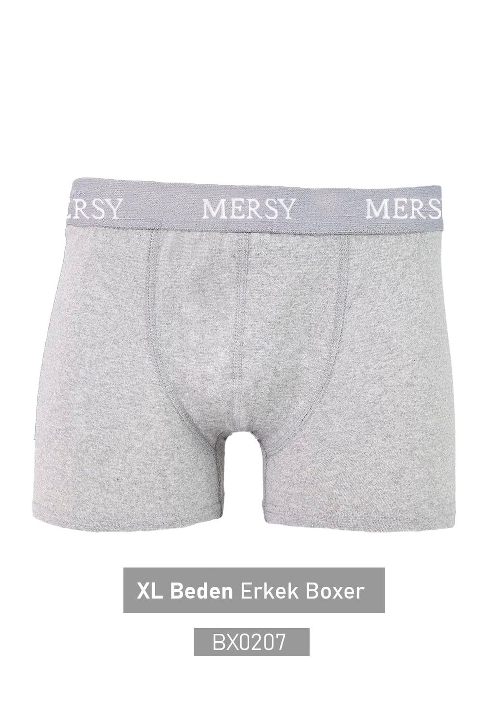 Pamuk Likralı Erkek Boxer Gri XL BX0207-8407