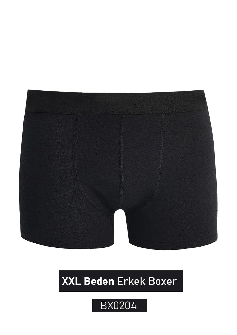 Pamuk Likralı Erkek Boxer Siyah XXL BX0204-8326