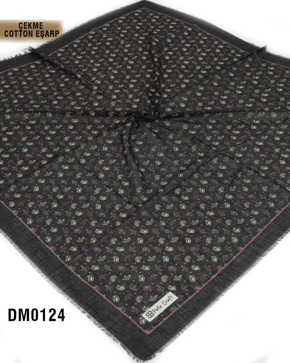 POLO CRAFT Çekme Pamuk Eşarp 100*100cm  DM0124-2413