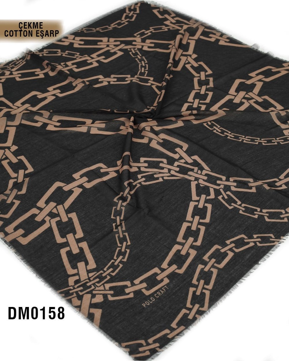 POLO CRAFT Çekme Pamuk Eşarp 100*100cm  DM0158-2336
