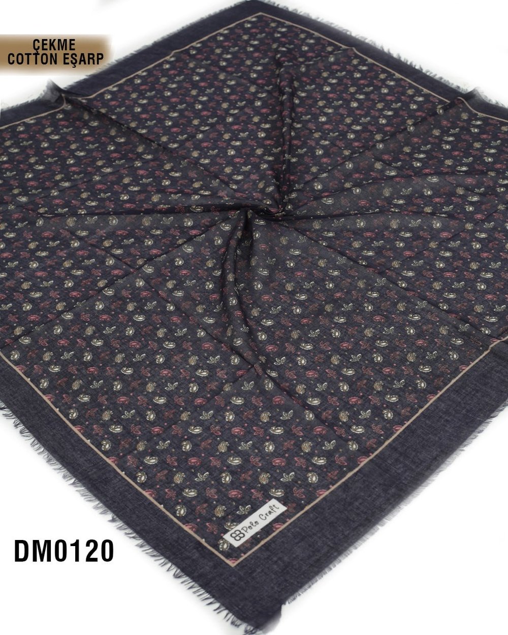 POLO CRAFT Çekme Pamuk Eşarp 100*100cm  DM0120-2407