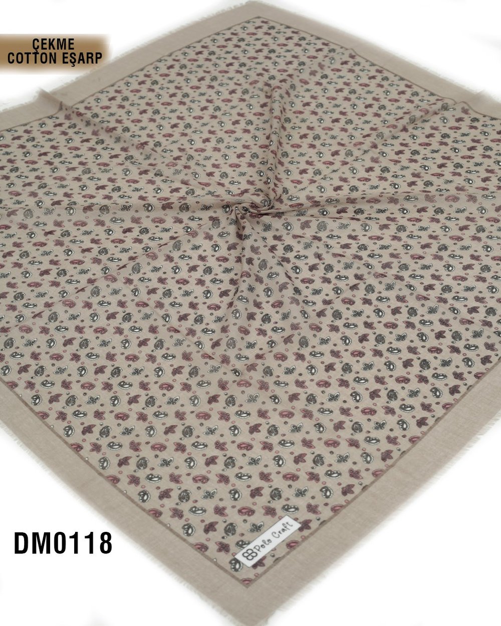 POLO CRAFT Çekme Pamuk Eşarp 100*100cm  DM0118-2404