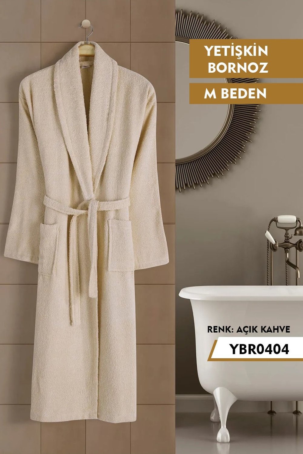 Şal Yaka Yetişkin Bornoz  M YBR0404-4
