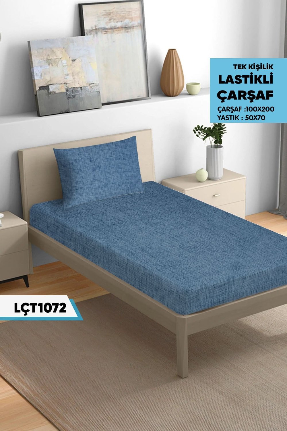 Tek Kişilik Lastikli Çarşaf Seti 100x200cm  LÇT1072-31208