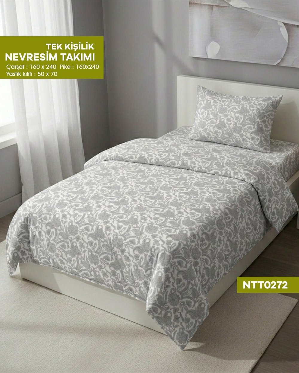 TEK KİŞİLİK RANFORCE NEVRESİM TAKIMI NTT0272-32105