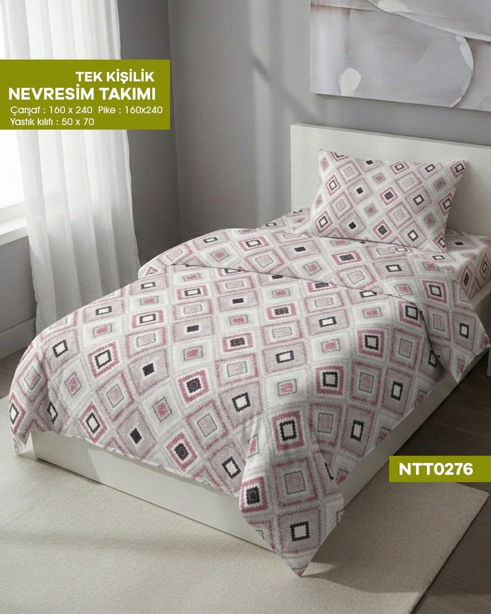 TEK KİŞİLİK RANFORCE NEVRESİM TAKIMI NTT0276-32104