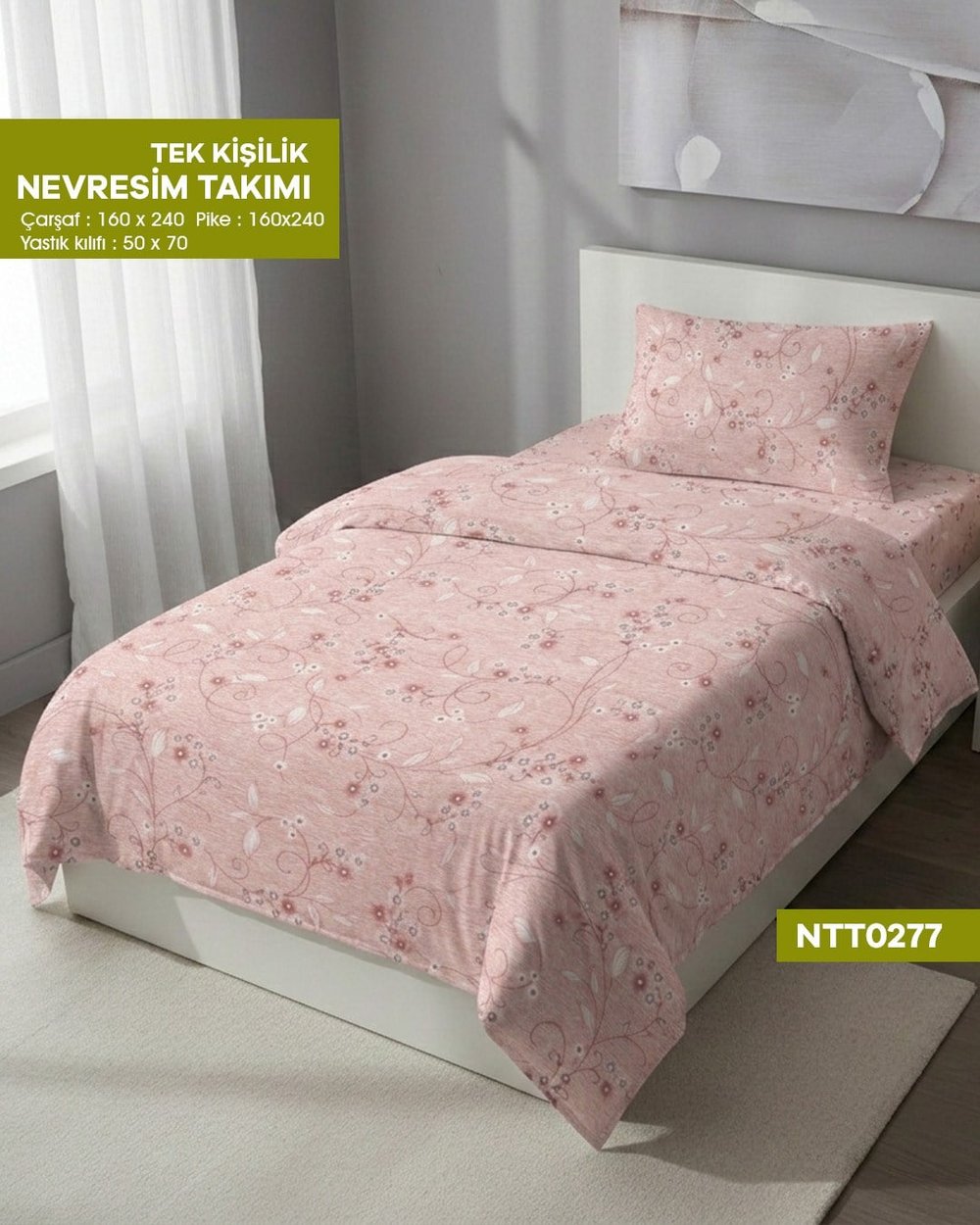 TEK KİŞİLİK RANFORCE NEVRESİM TAKIMI NTT0277-32103