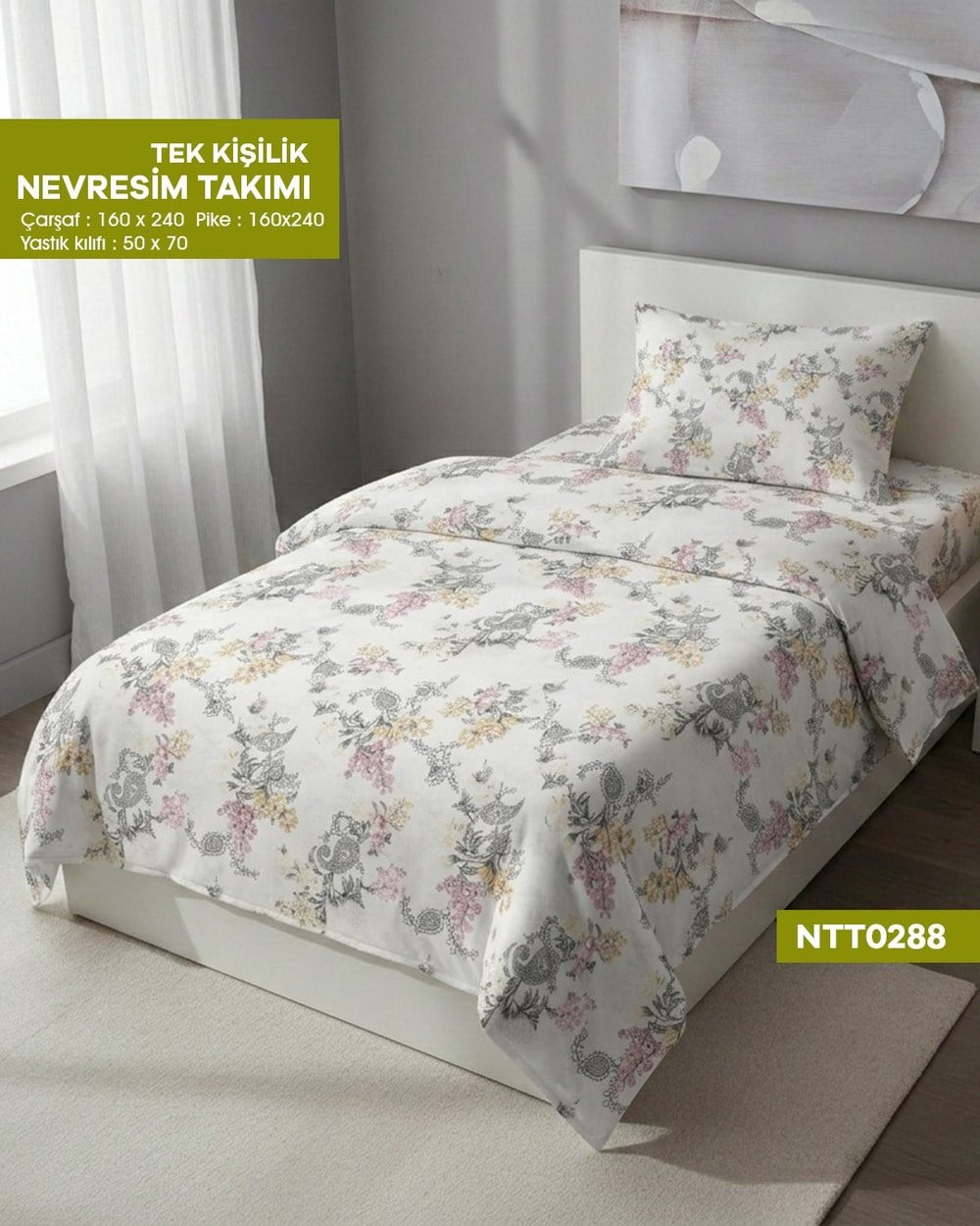 TEK KİŞİLİK RANFORCE NEVRESİM TAKIMI NTT0288-31905