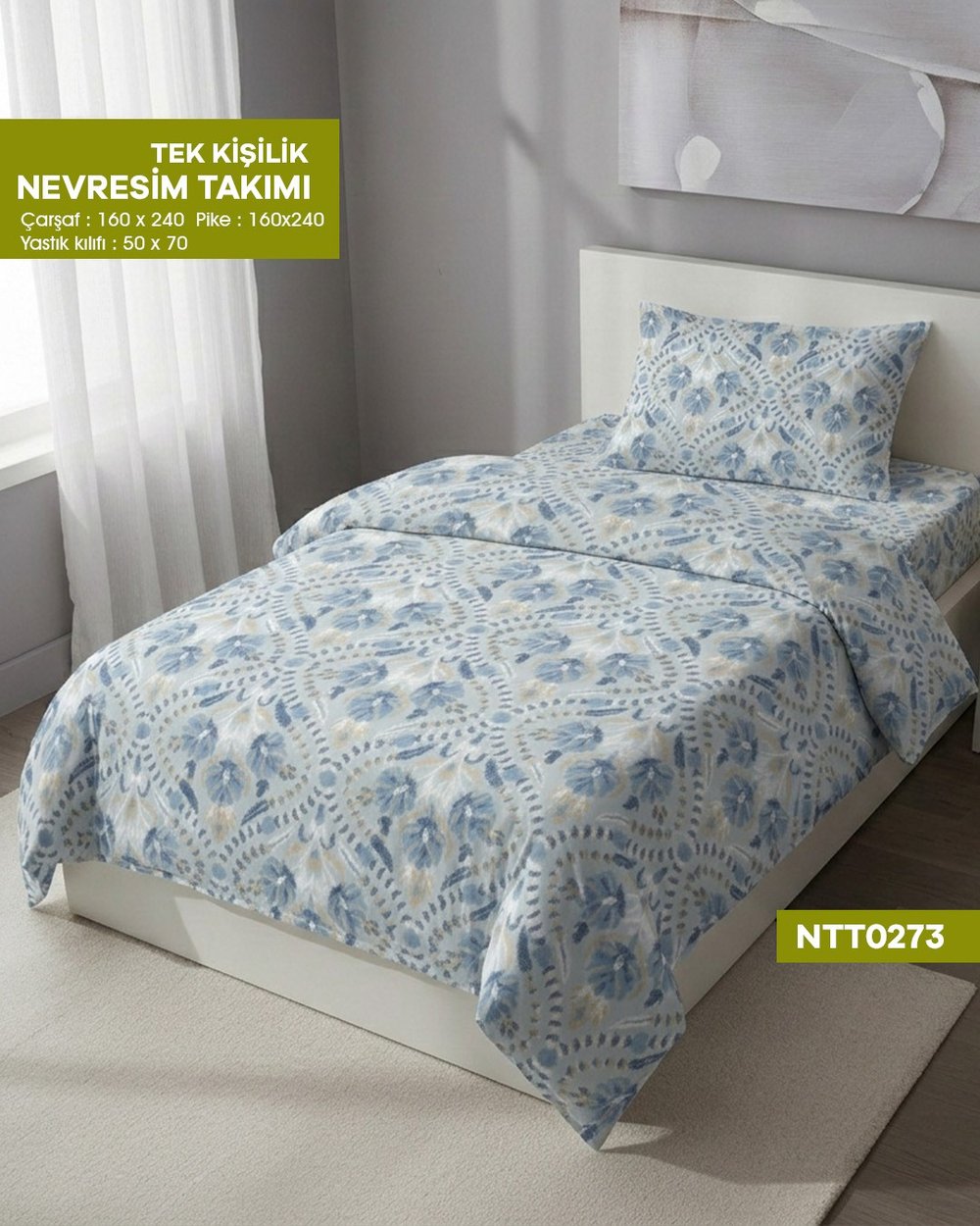 TEK KİŞİLİK RANFORCE NEVRESİM TAKIMI NTT0273-32107