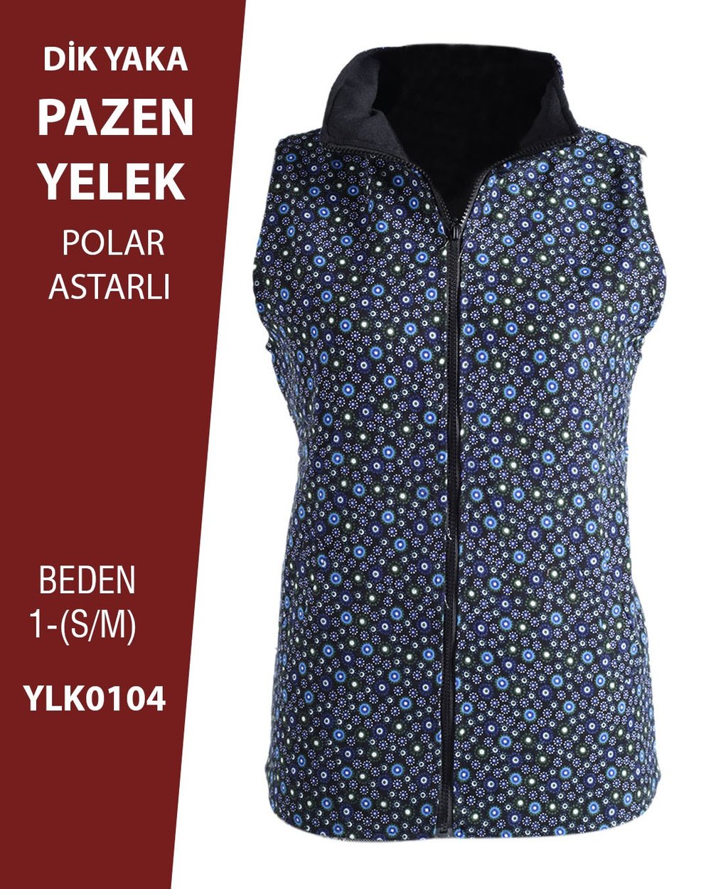 VİEMOR OTANTİK DİK YAKA PAZEN YELEK  S/M-1
