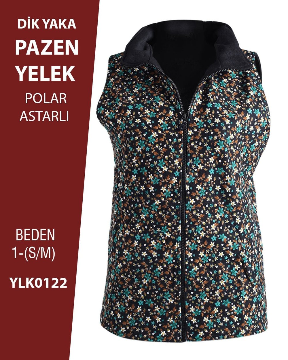 VİEMOR OTANTİK DİK YAKA PAZEN YELEK  S/M-1