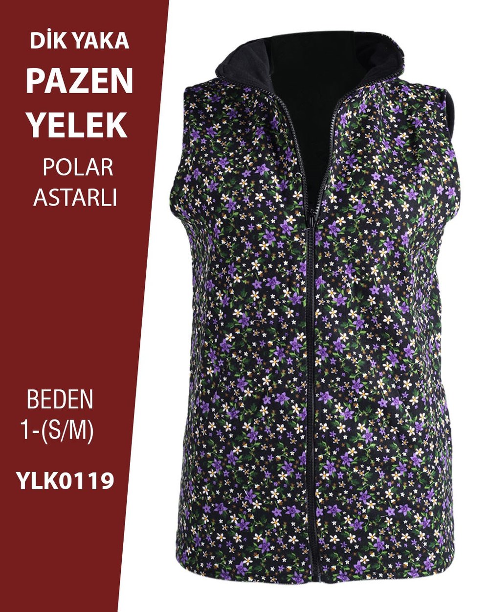 VİEMOR OTANTİK DİK YAKA PAZEN YELEK  S/M-1