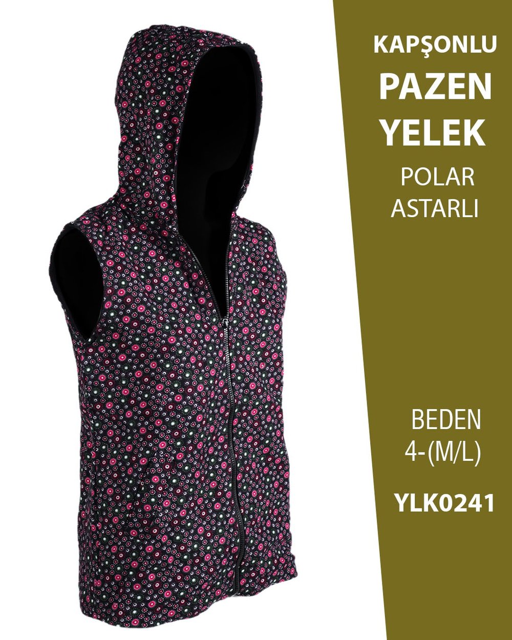 VİEMOR OTANTİK KAPÜŞONLU PAZEN YELEK  M/L-4
