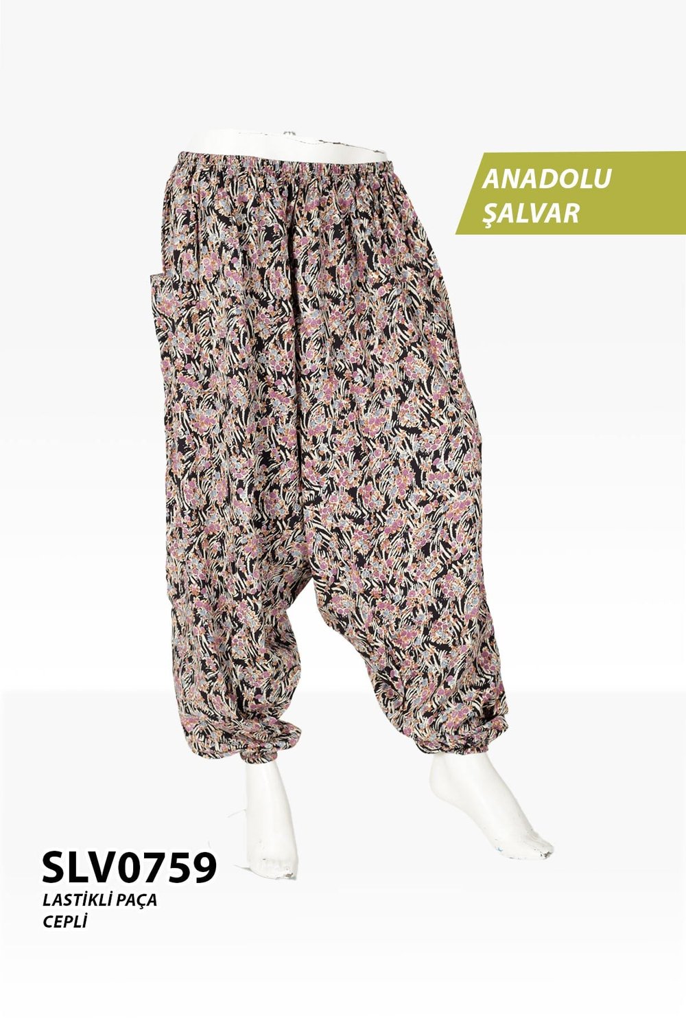 Viskon Lastik Palça Anadolu Şalvar (Cepli) SLV0759-21813
