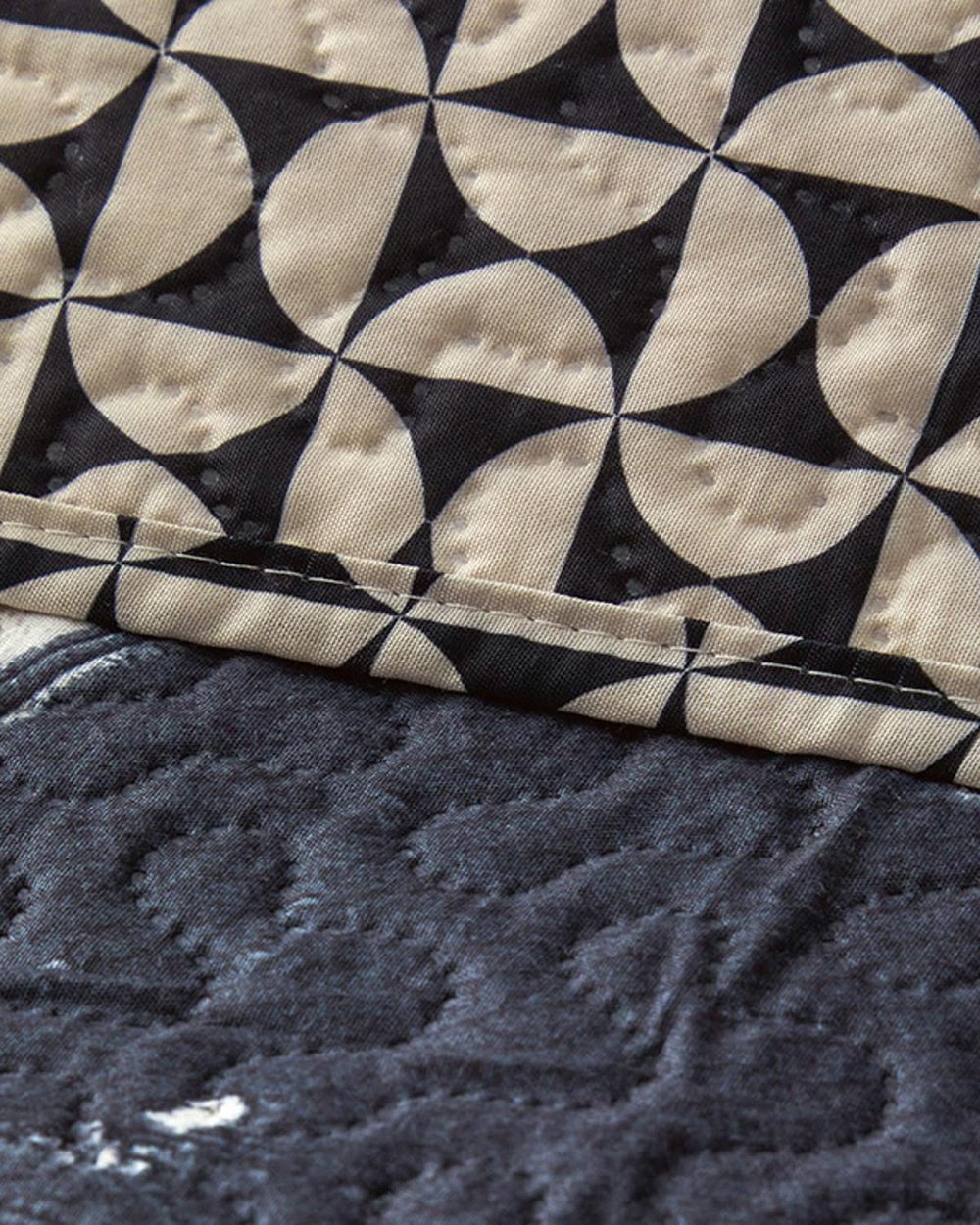Multipurpose Double Person Bed Quilt Set 200x220 cm Black