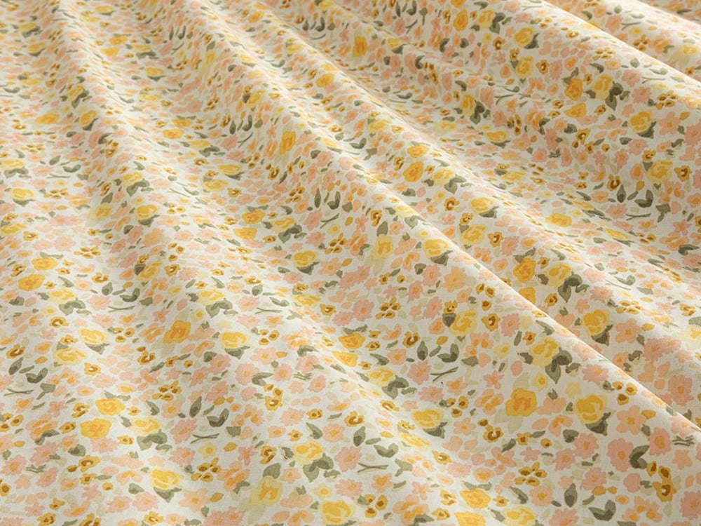 Комплект Спално Бель, Единичен Размер,Floweret,  Памучен, 160 X 220 Cm / 50x70 cm, Жълто