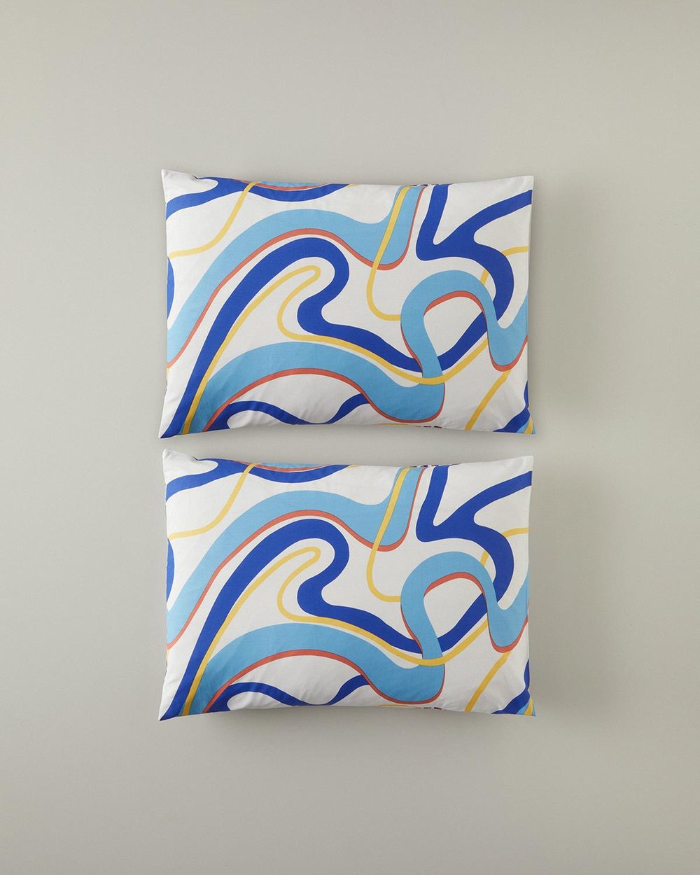 Abstract Marine Калъфка За Възглавница 2 бр. Памучен 50x70 см Морскосин - Оранжев