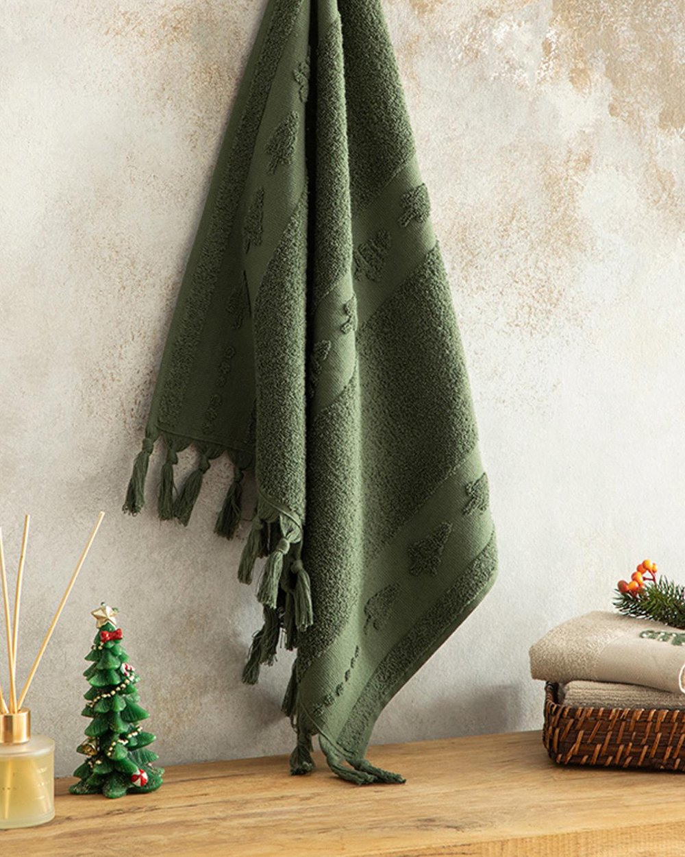 Albero Кърпа За Лице Памучен 50x70 см Зелен