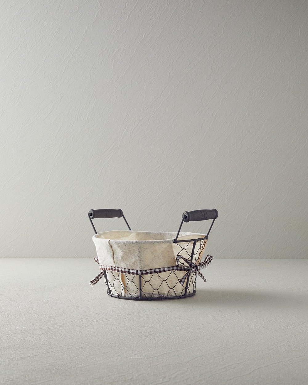 Aluna Metal Bread Basket 20 cm Beige
