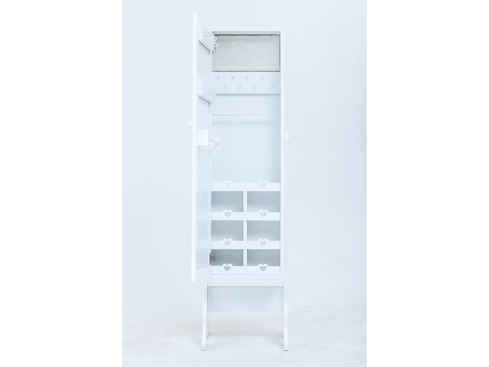 Amanda ШКАФ ЗА БИЖУТА С огледало White